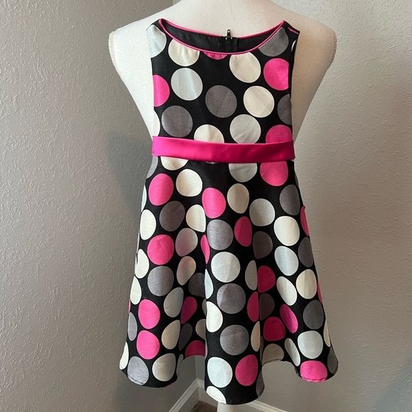 iris & ivy Other - Iris & Ivy Black with Pink Polka Dots Dress Size 3T